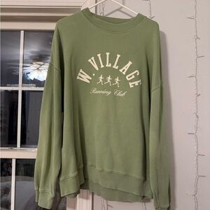 Abercrombie & Fitch Soft Green Fleece Sweatshirt